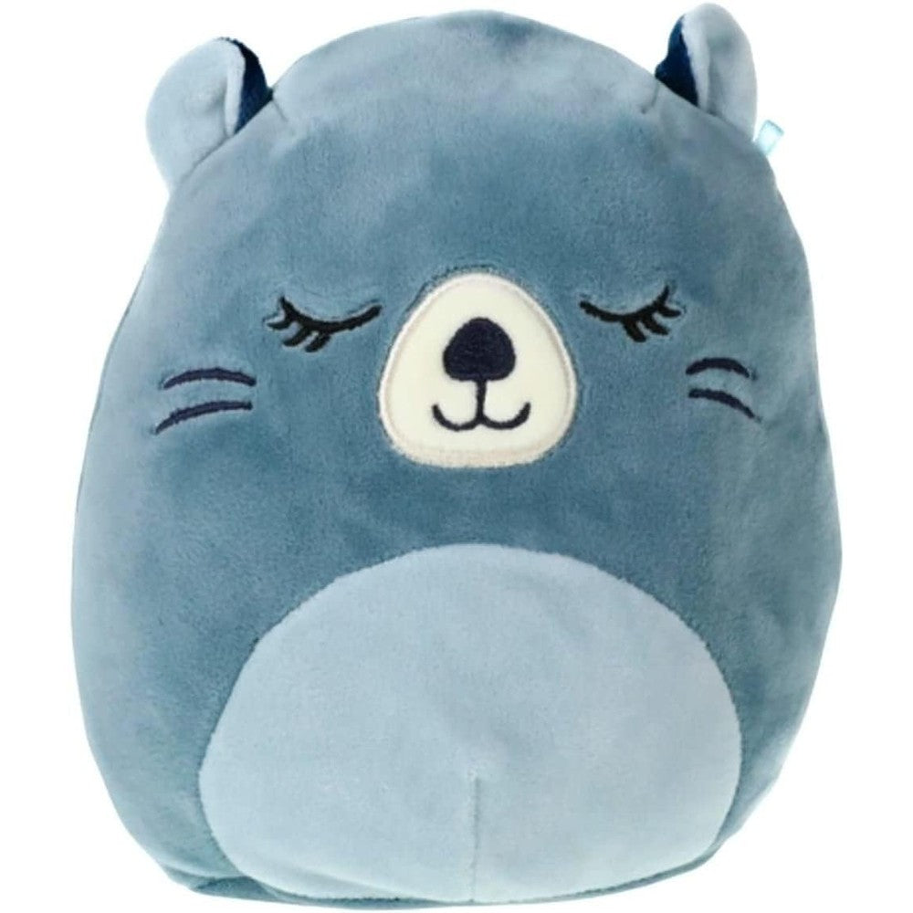 Squishmallows River the Beaver 7.5 Inch plush toy front view showcasing blue-gray fabric and white muzzle.