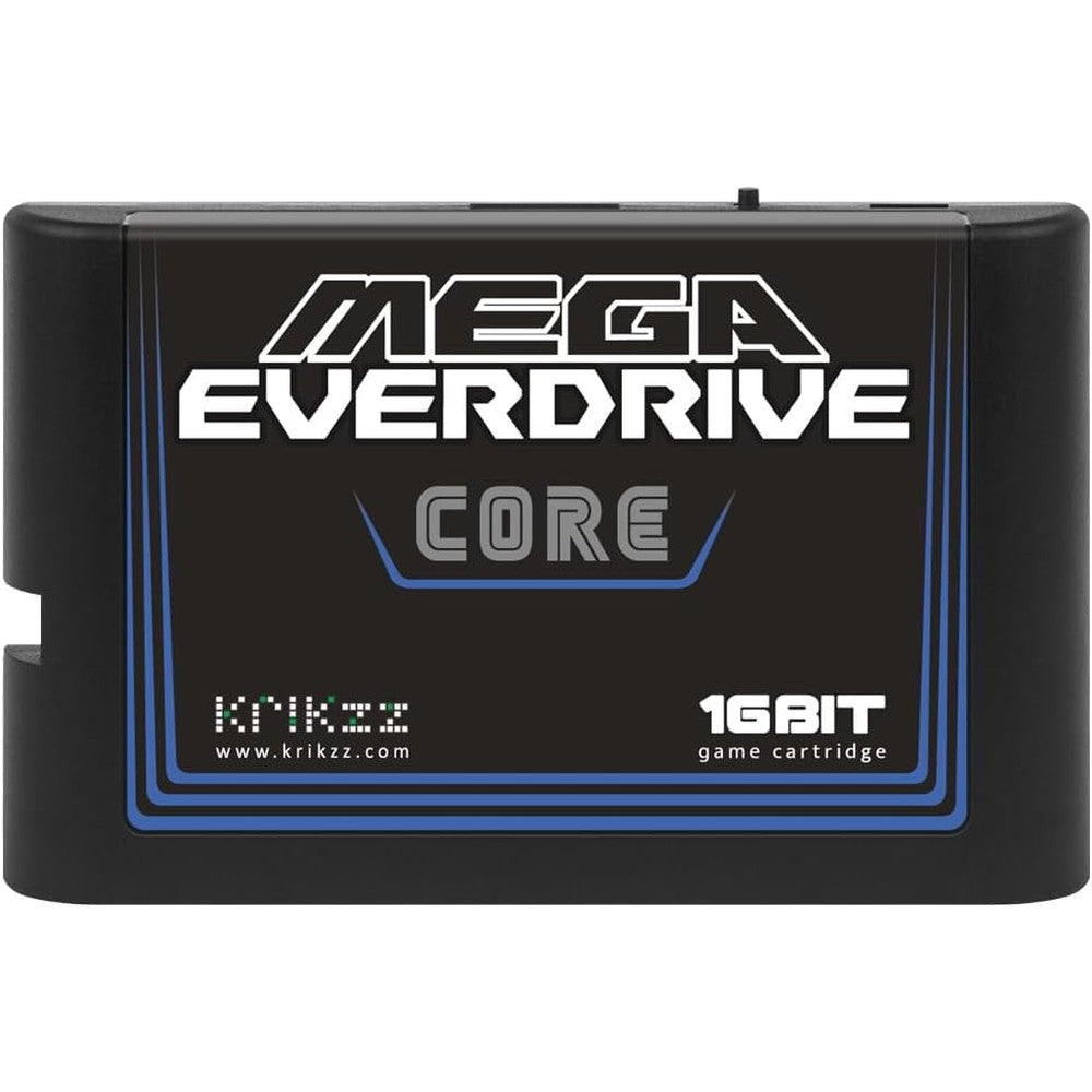 Everdrive Mega Everdrive Core retro gaming flash cartridge front view showing premium PCB layout