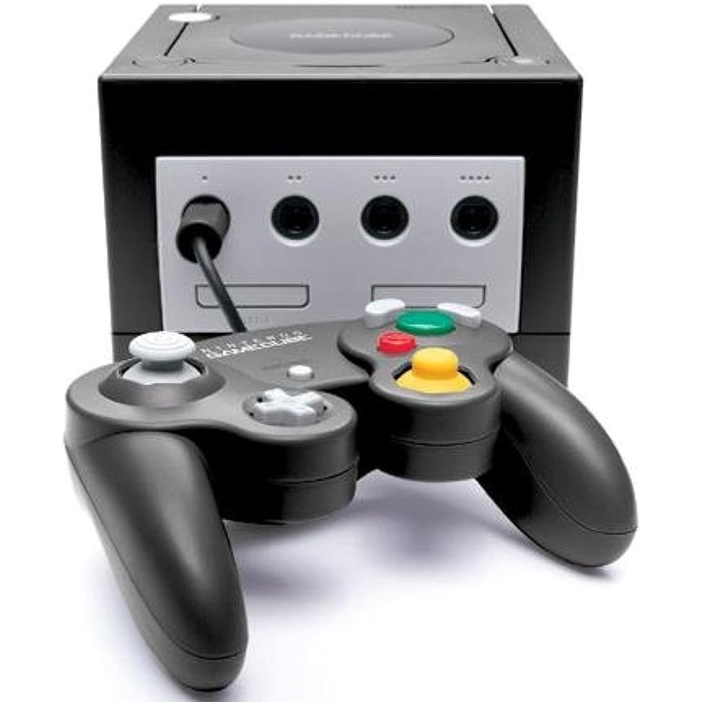 Nintendo Gamecube System Console Jet Black front view authentic gaming console