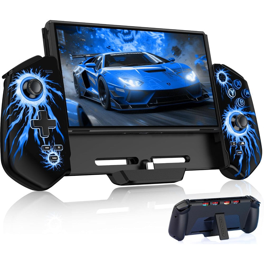 AXYBCOOL Joypad Controller for Nintendo Switch front view with RGB lighting