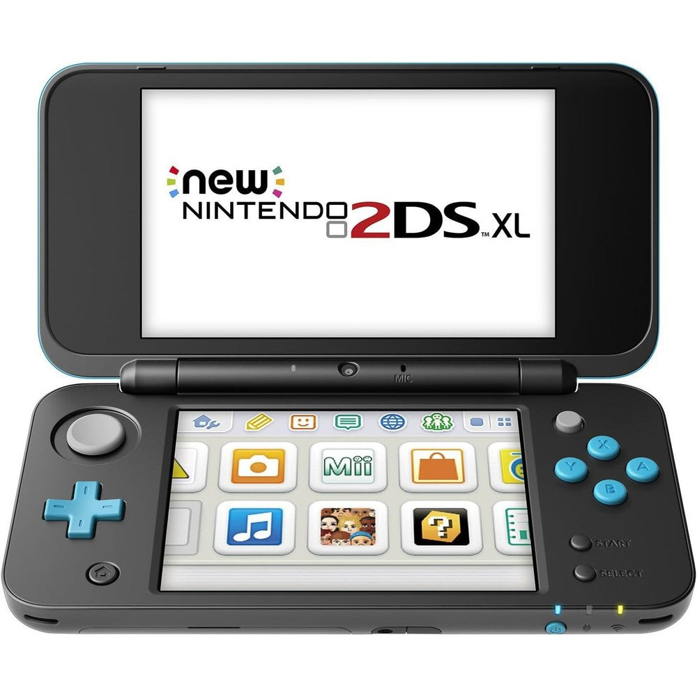 Nintendo New 2DS XL Black and Turquoise front view handheld console