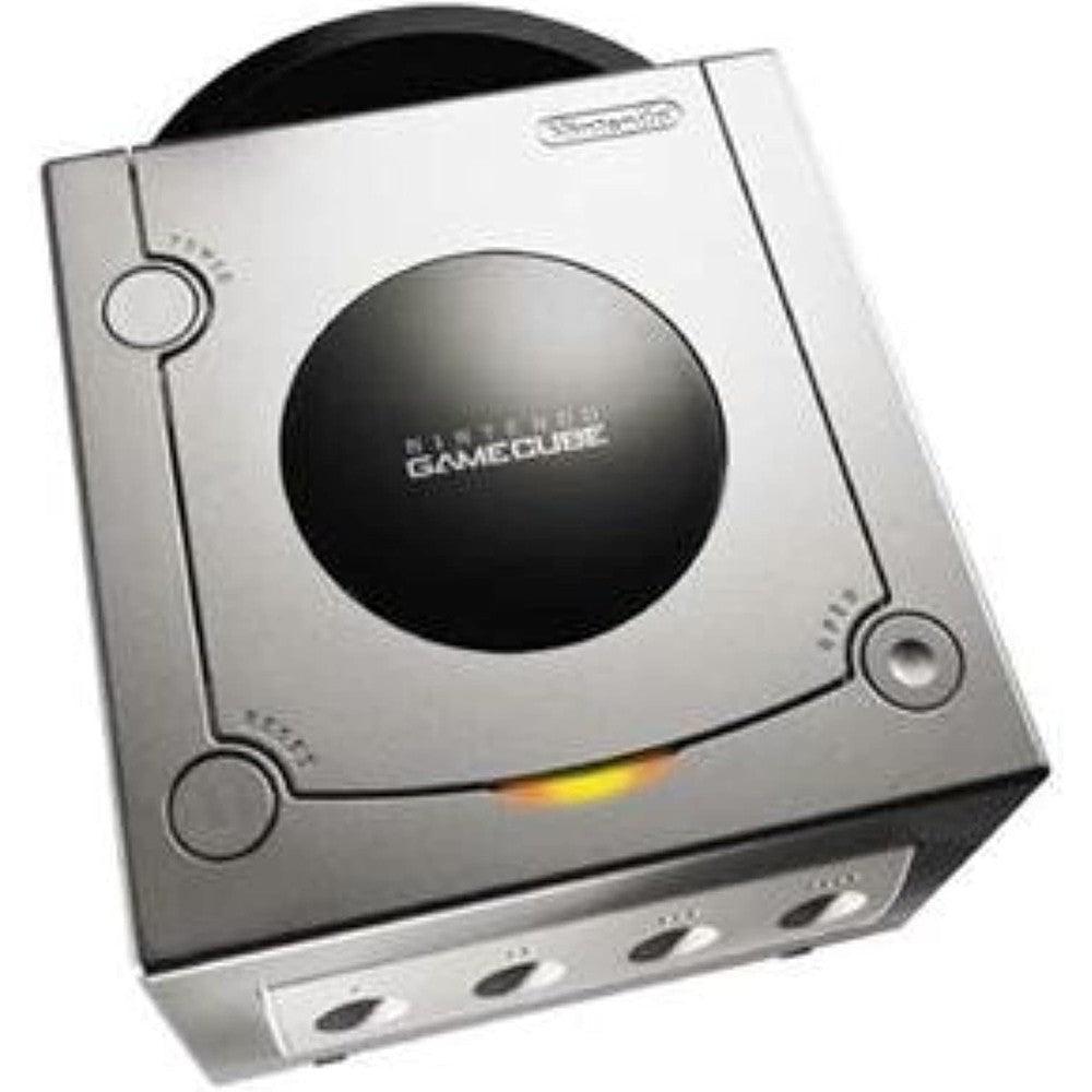 Nintendo GameCube Platinum console front view showing controller ports