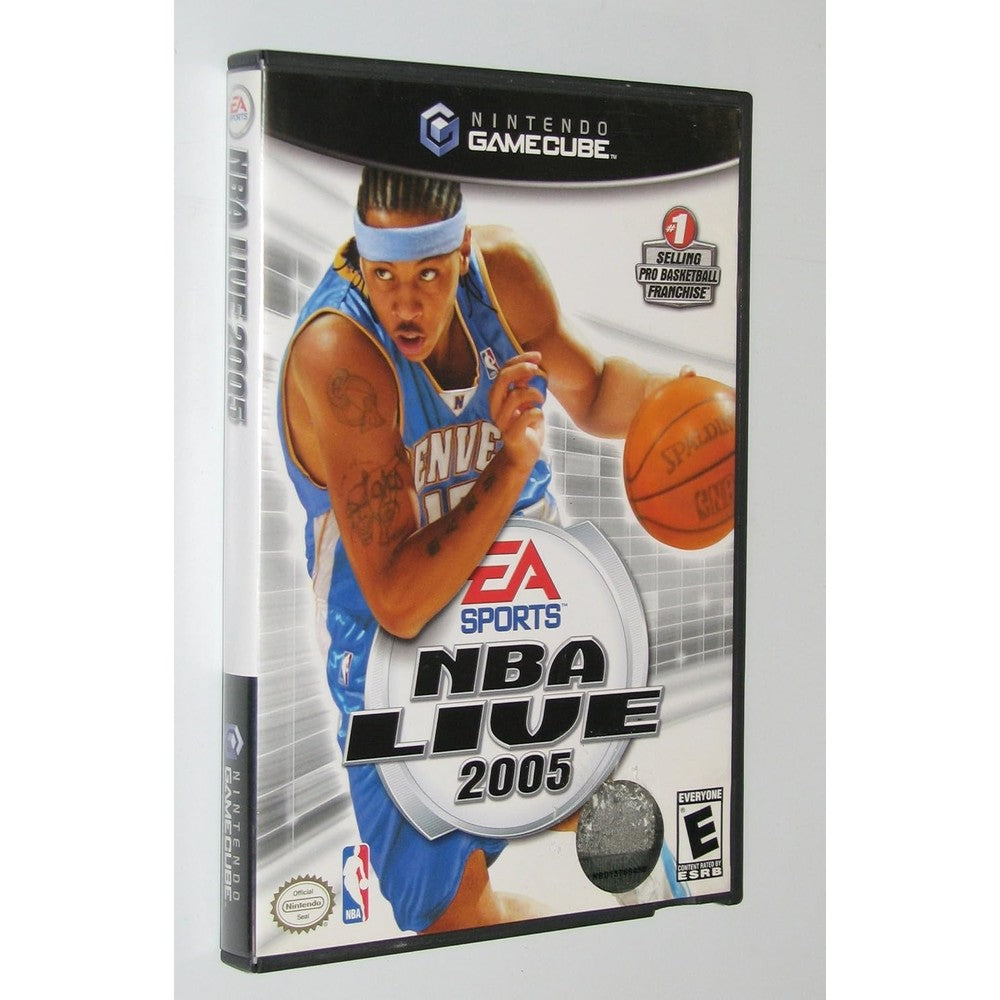 EA Sports NBA Live 2005 Nintendo GameCube front retail box art featuring Carmelo Anthony.