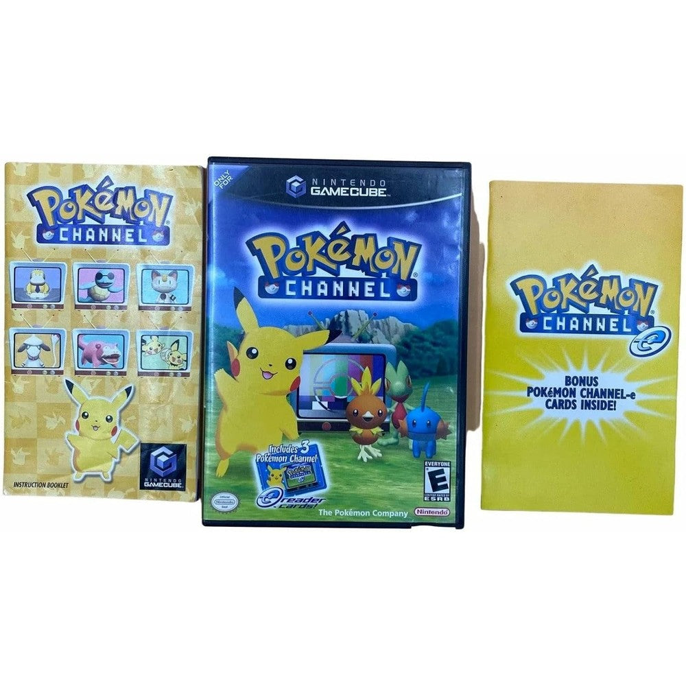 Amazon Renewed Nintendo GameCube Pokemon Channel video game front cover featuring Pikachu