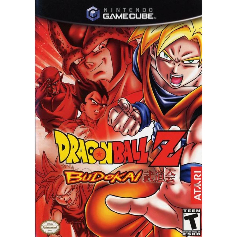 Atari Dragon Ball Z Budokai Nintendo GameCube video game front cover art featuring Goku and Cell.
