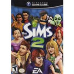 Nintendo The Sims 2 GameCube video game front cover art featuring classic characters and ESRB teen rating logo.