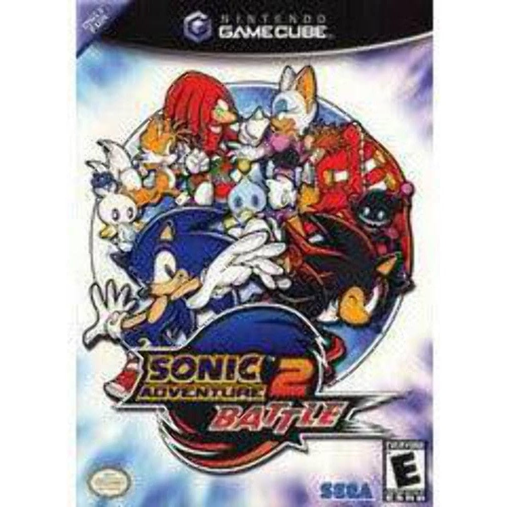 Nintendo Sonic Adventure 2 Battle GameCube video game front cover featuring Sonic and Shadow