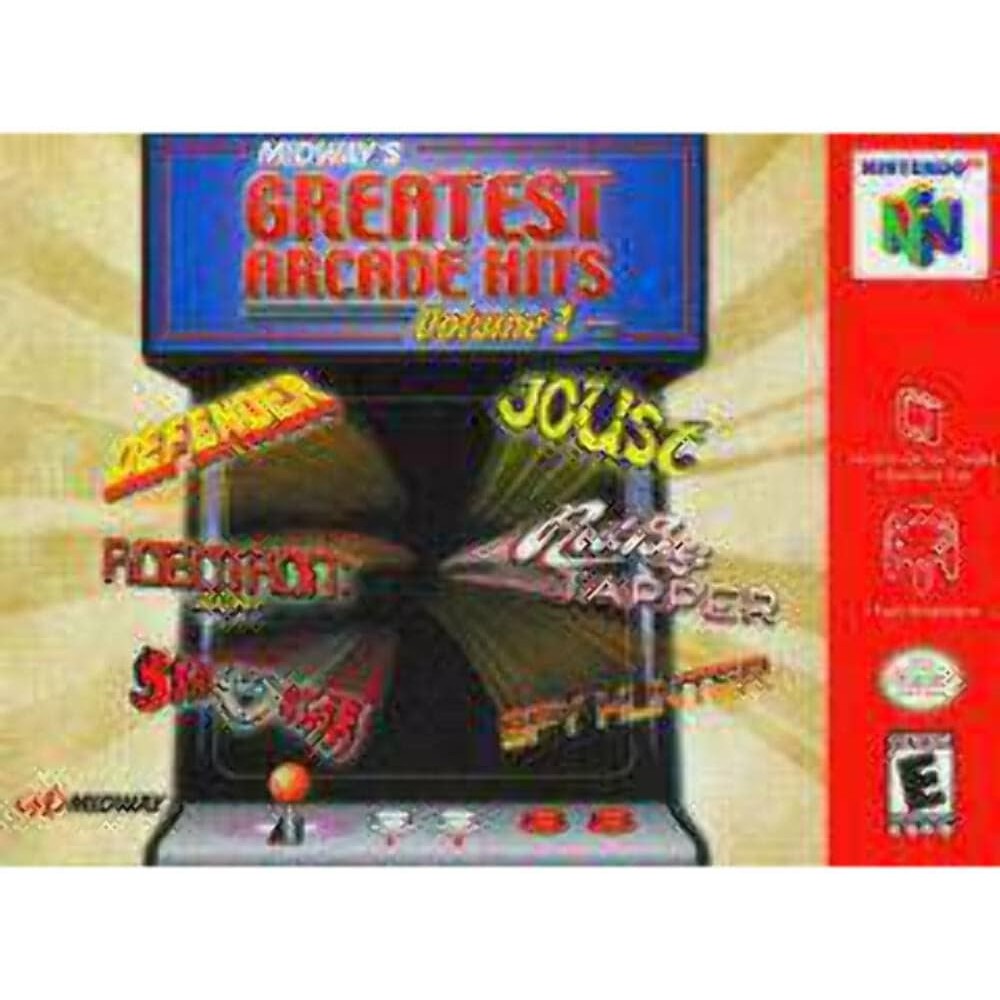 Midway Greatest Arcade Hits Volume 1 Nintendo 64 retro video game cartridge front view