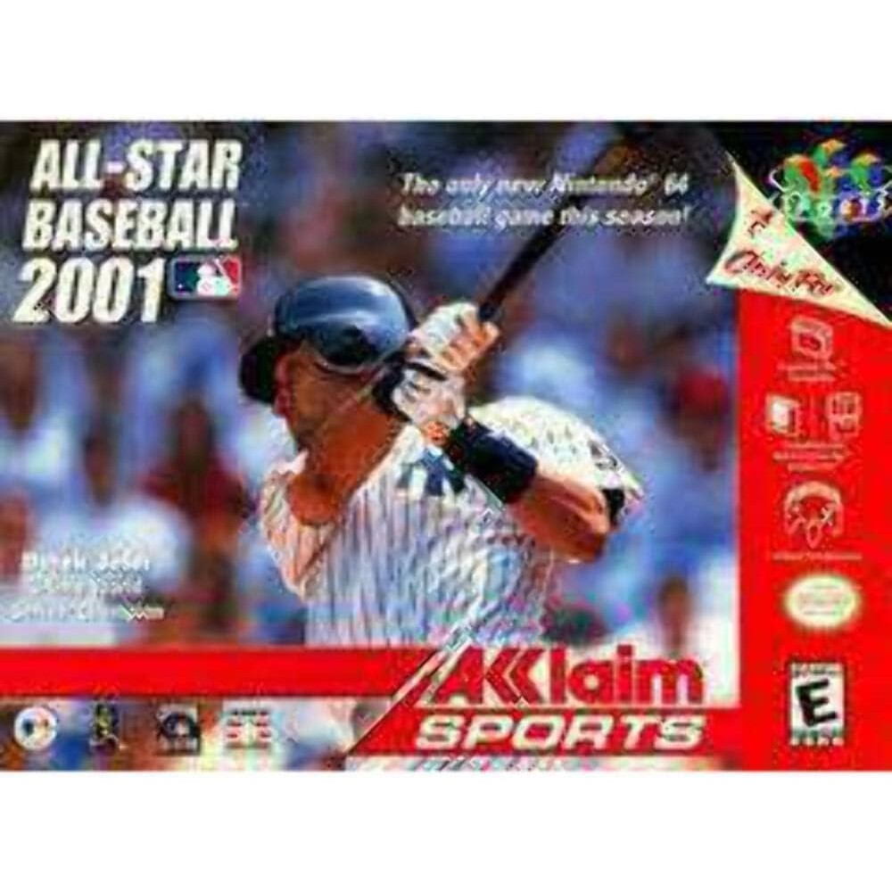 Nintendo 64 All Star Baseball 2001 front box art with Derek Jeter