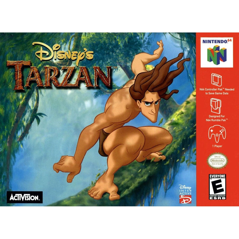 Activision Disney's Tarzan Nintendo 64 video game box art front view