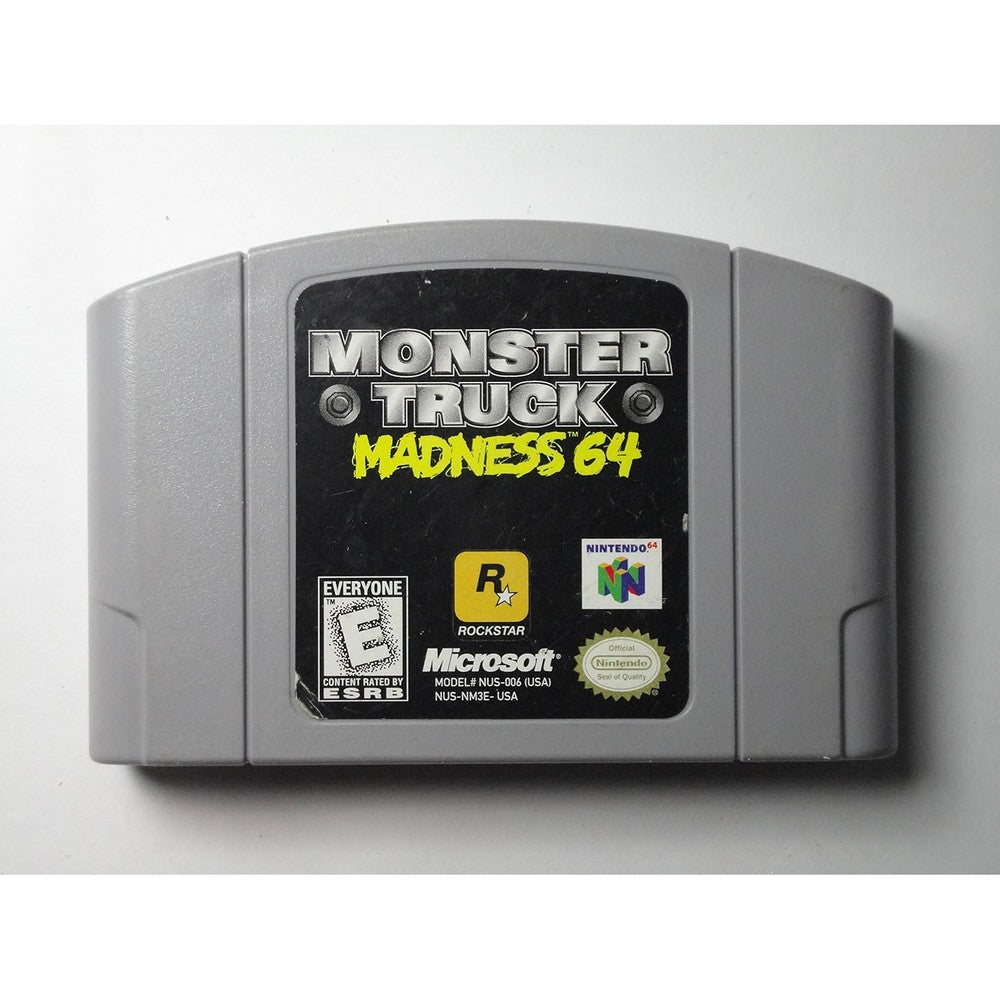 Rockstar Games Monster Truck Madness 64 cartridge front view for Nintendo 64