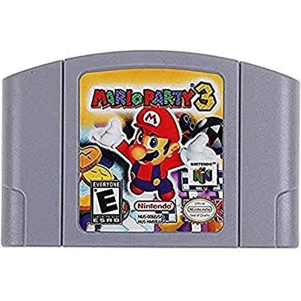 REUUY Mario Party 3 game card for Nintendo 64 front view showing authentic US version label.