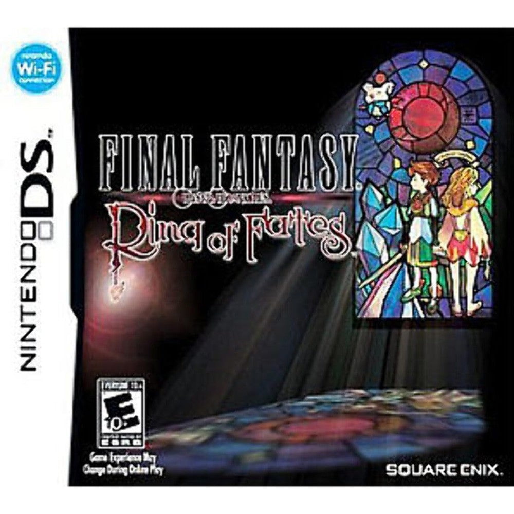Square Enix Final Fantasy Crystal Chronicles Ring of Fates Nintendo DS front retail box art with twin main characters.