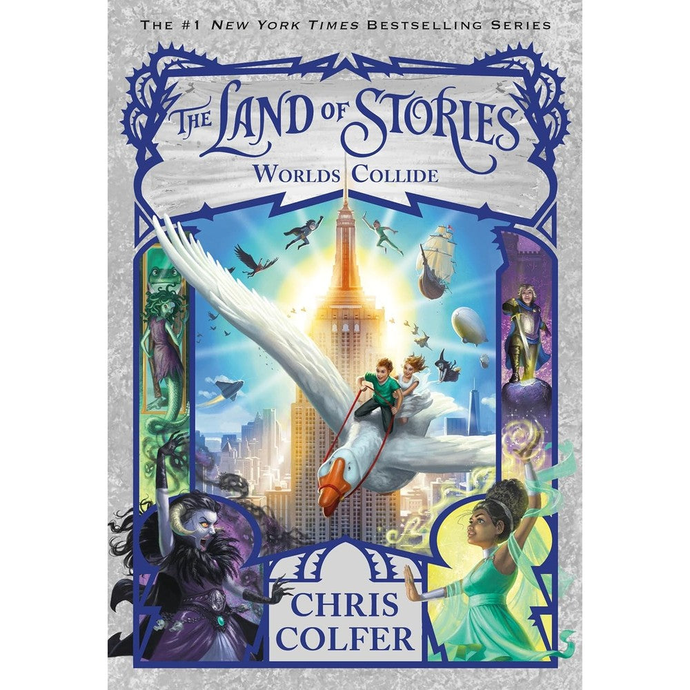 Chris Colfer The Land of Stories Worlds Collide paperback front cover showing main characters.