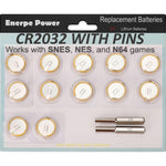 Enerpe CR2032 battery pack with solder pins for retro games