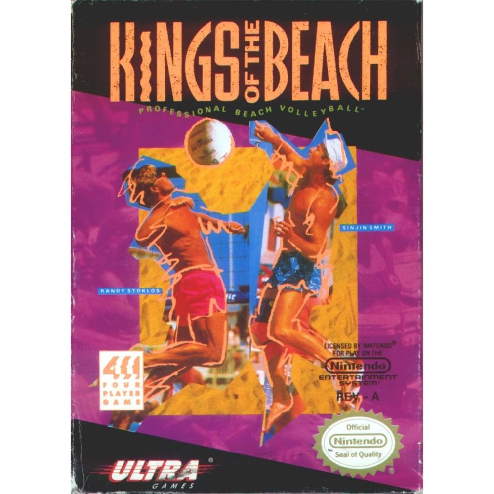 Nintendo Kings of the Beach NES game cartridge front view