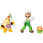 Super Mario Nintendo Fire Luigi and Bowser Jr action figures front view
