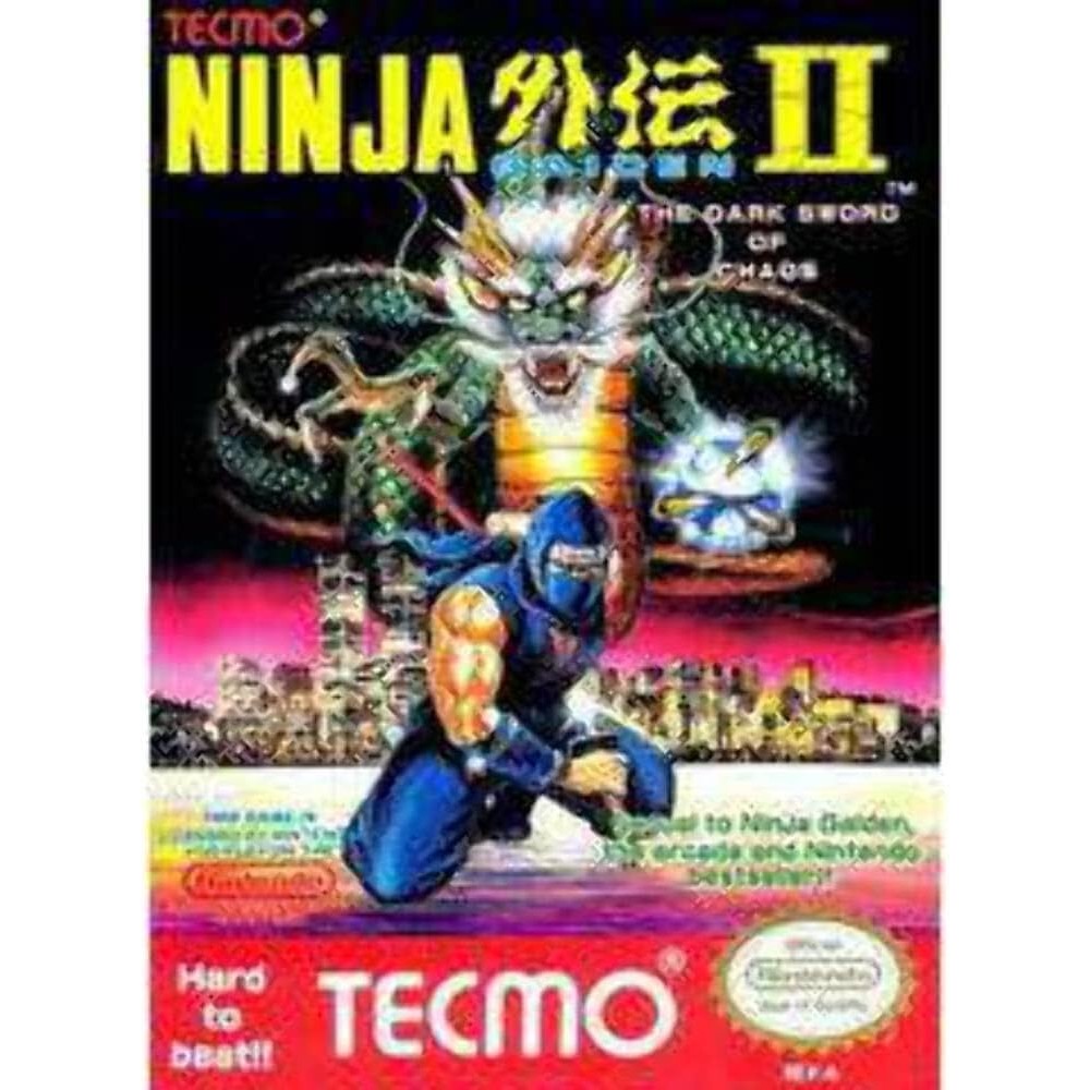 Mongousretro Ninja Gaiden II The Dark Sword Of Chaos front view retro game cartridge