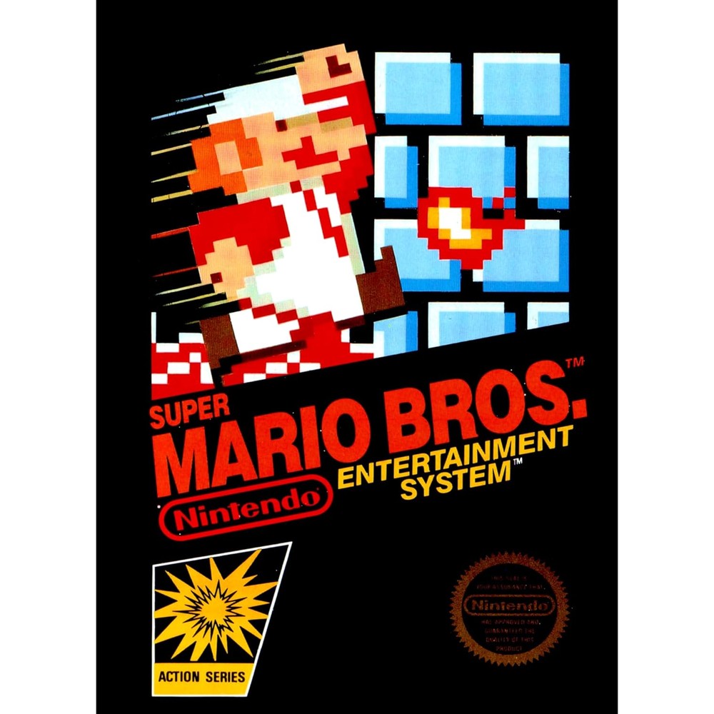 Nintendo Super Mario Bros NES video game cartridge front view
