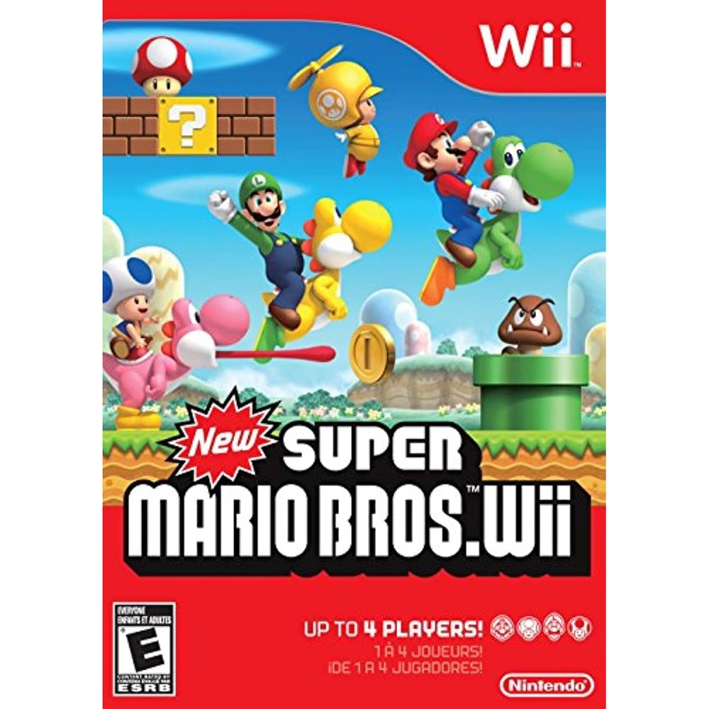 Nintendo New Super Mario Bros. Wii Renewed game disc front view for gaming console