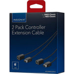 Insignia controller extension cable two pack front view showing heavy PVC cladding connectors