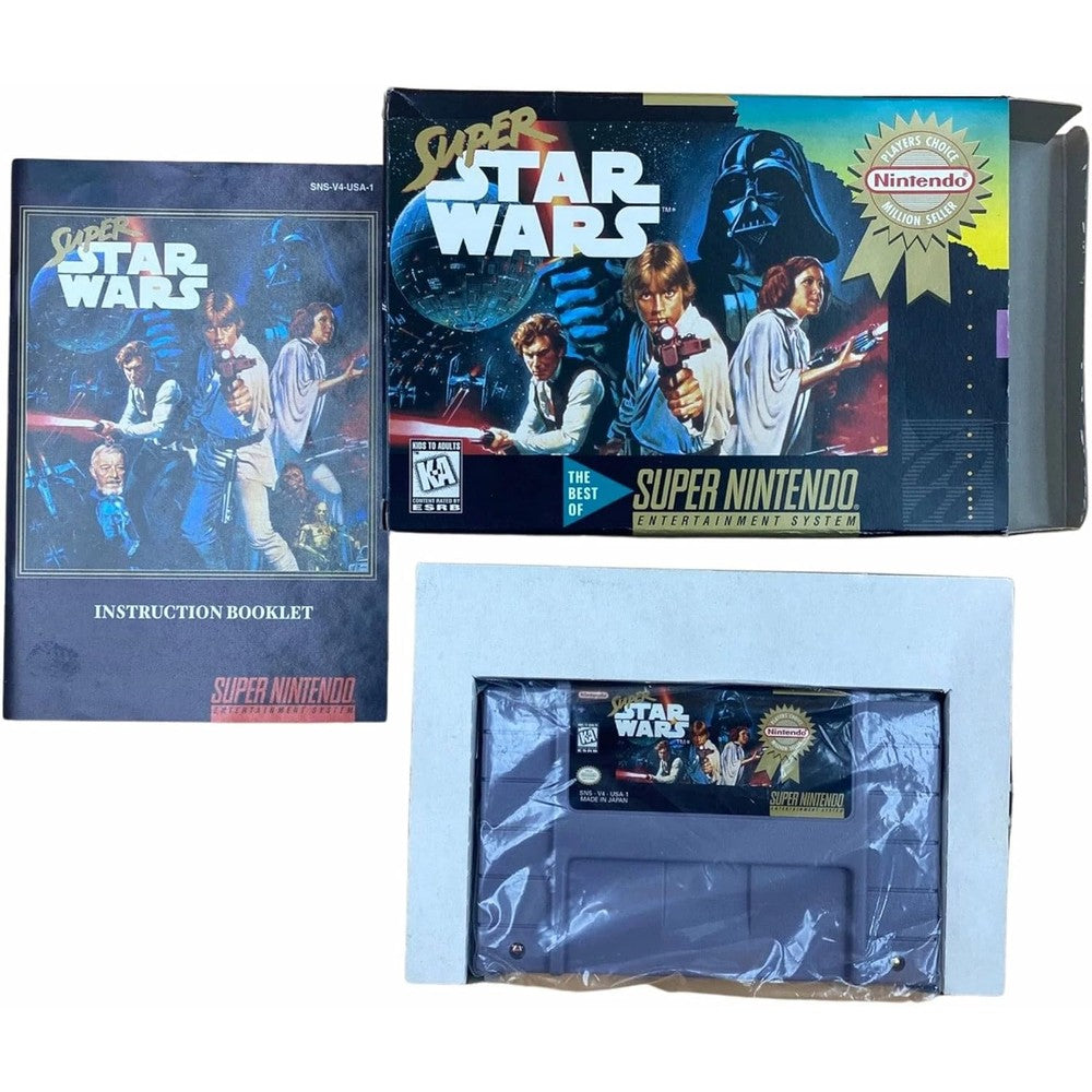 Nintendo Super Star Wars SNES game front view complete in box