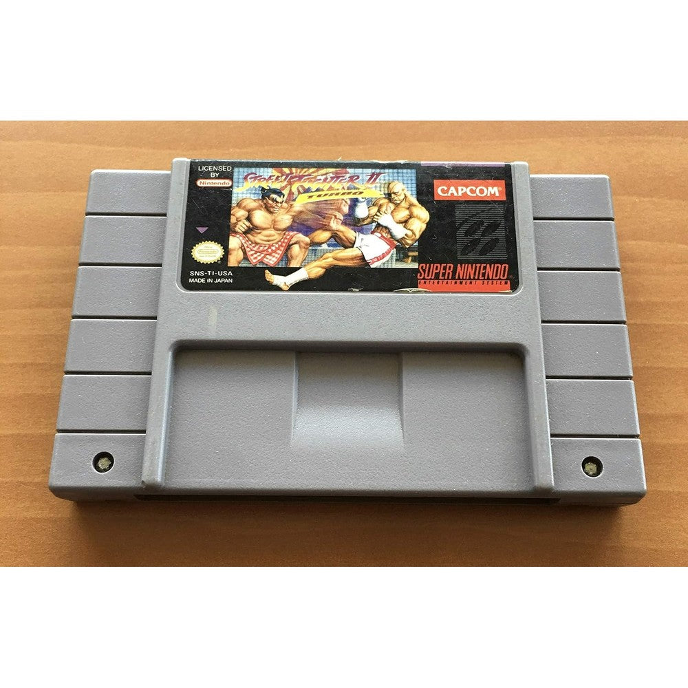 Capcom Street Fighter II Turbo SNES game cartridge front view