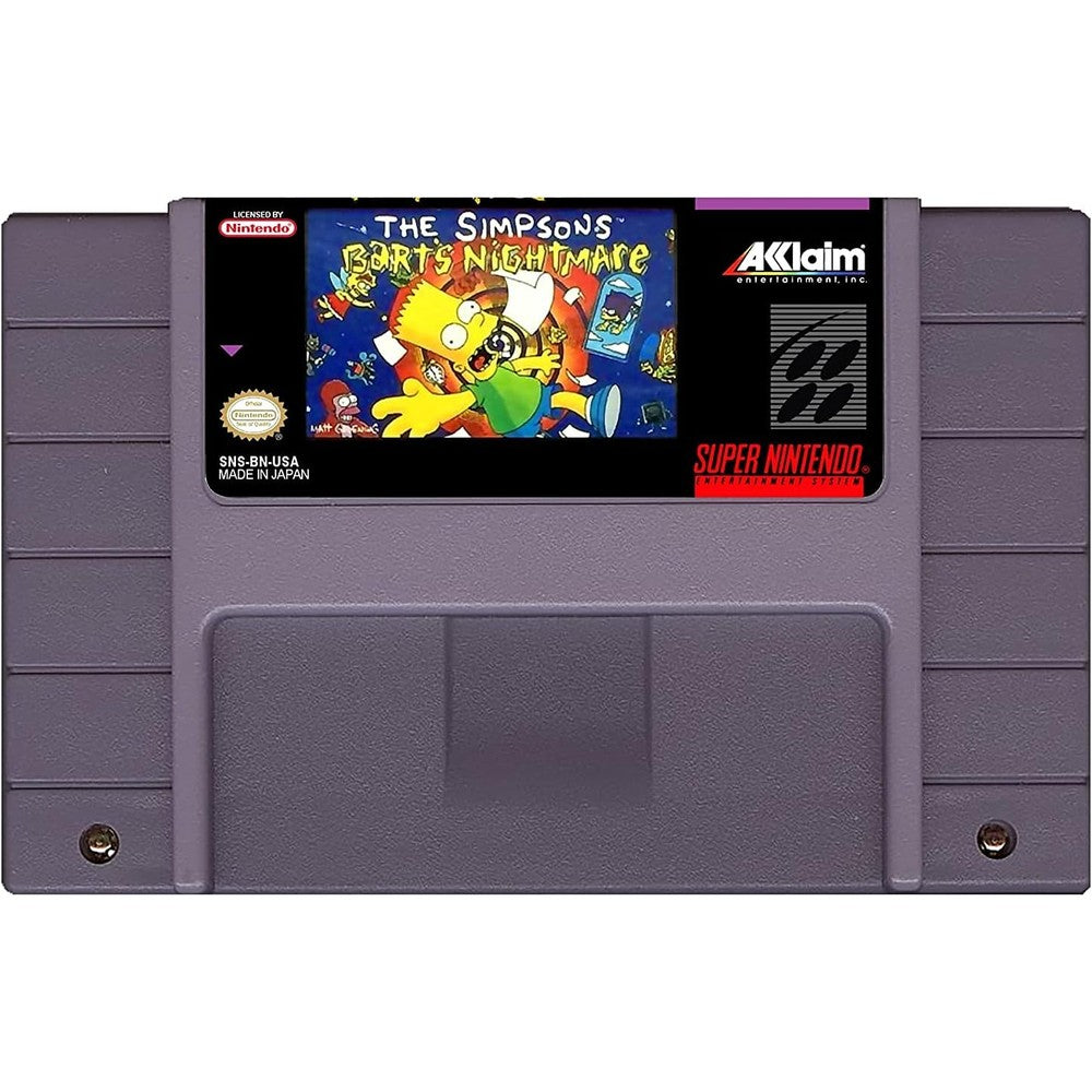 CrebbaTech The Simpsons Bart's Nightmare SNES front view