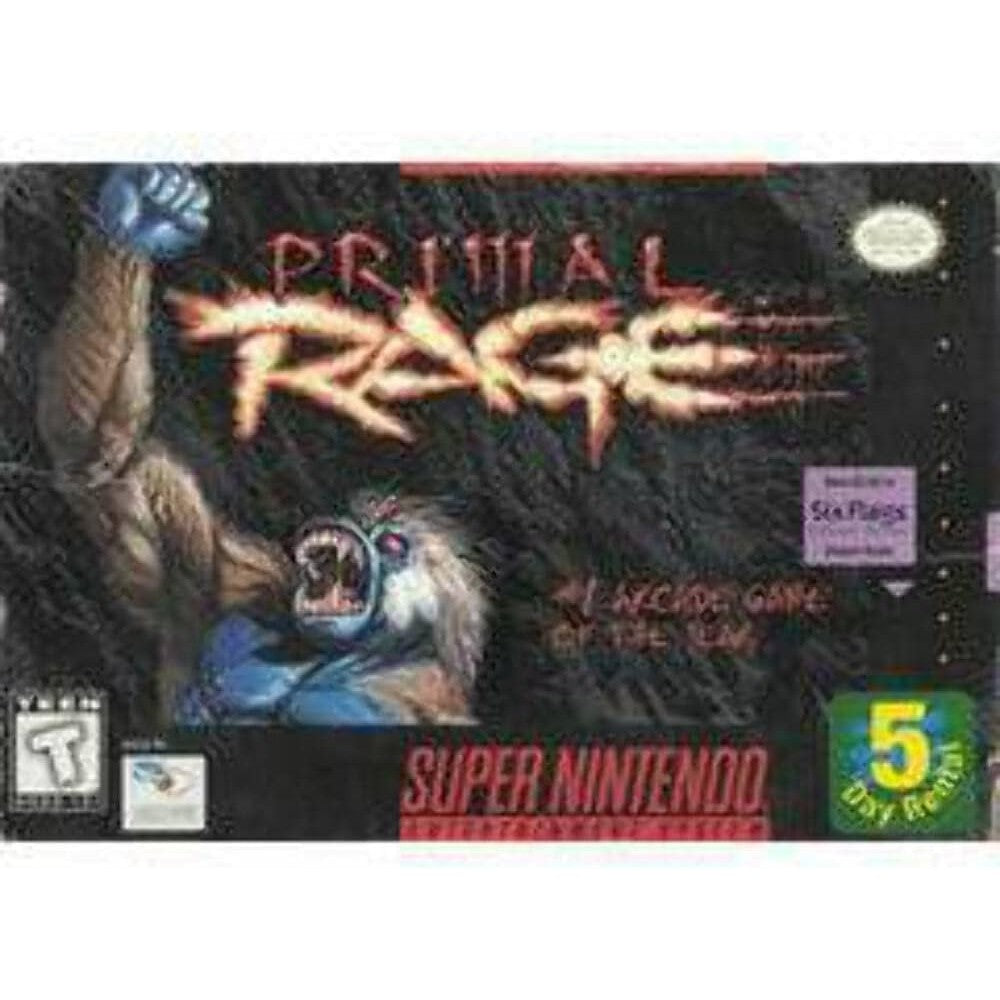 Midway Primal Rage Super Nintendo SNES game cartridge front view