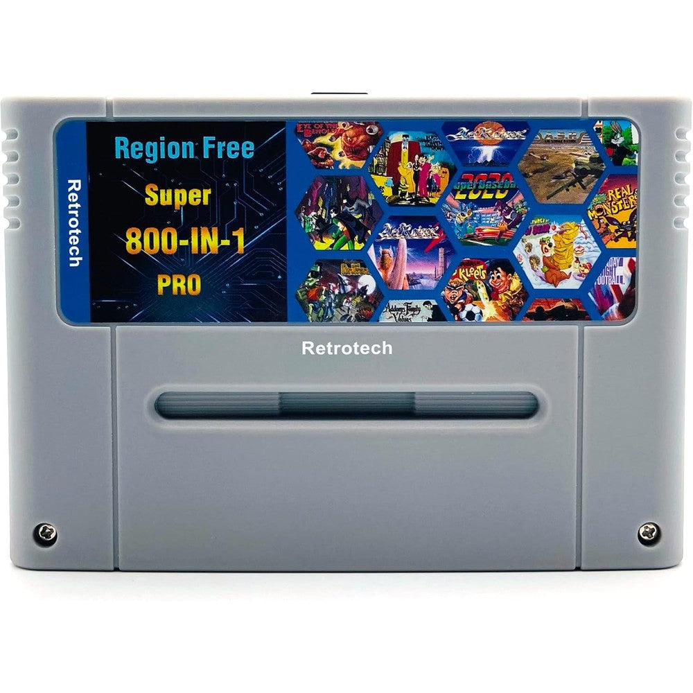Retrotech Super 800 in 1 SNES cartridge front view