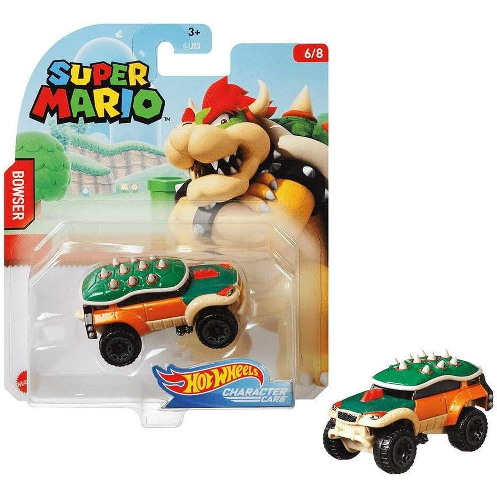 Hot Wheels Super Mario Bowser Character Car front view 1:64 scale die-cast toy