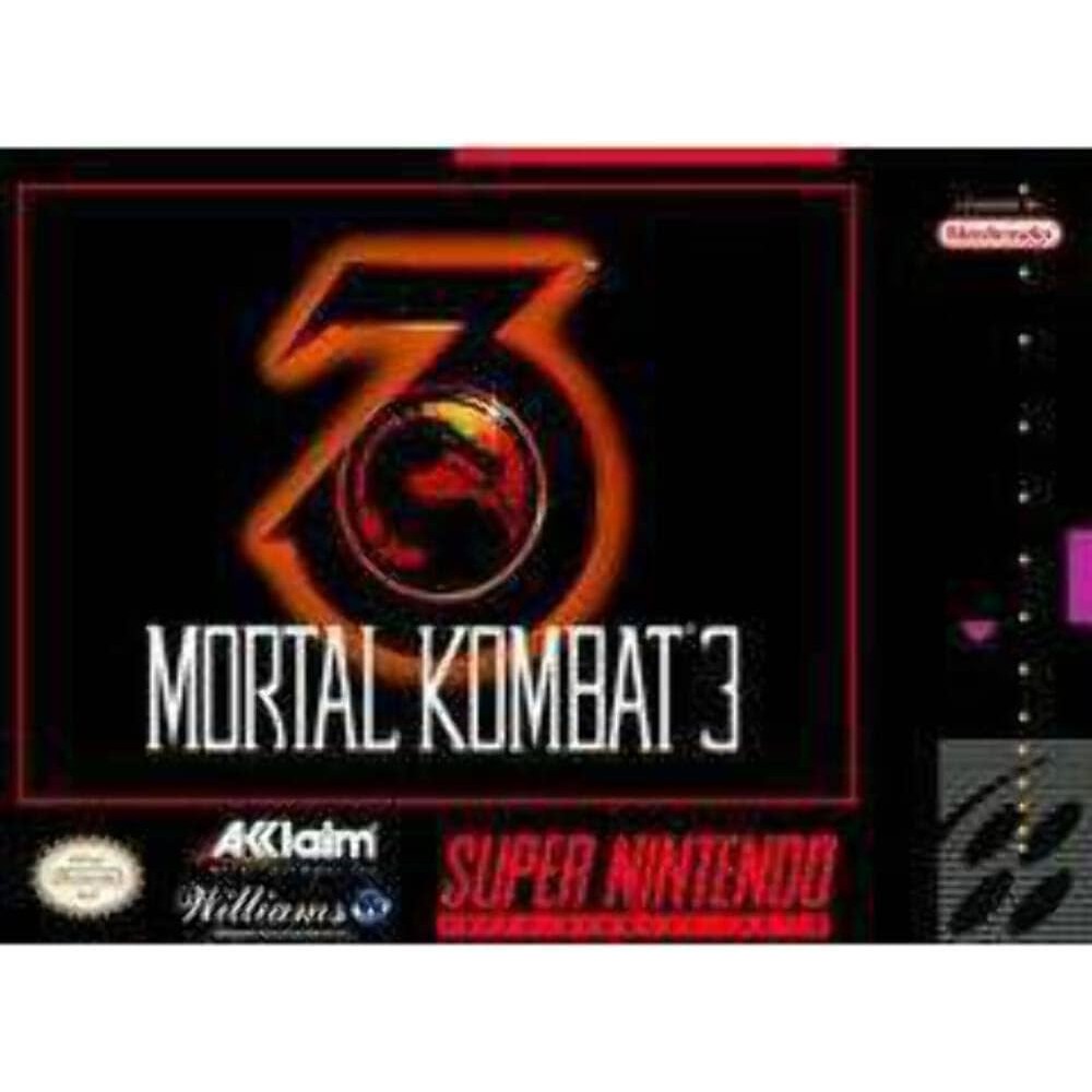 Midway Mortal Kombat 3 Super Nintendo game cartridge front view