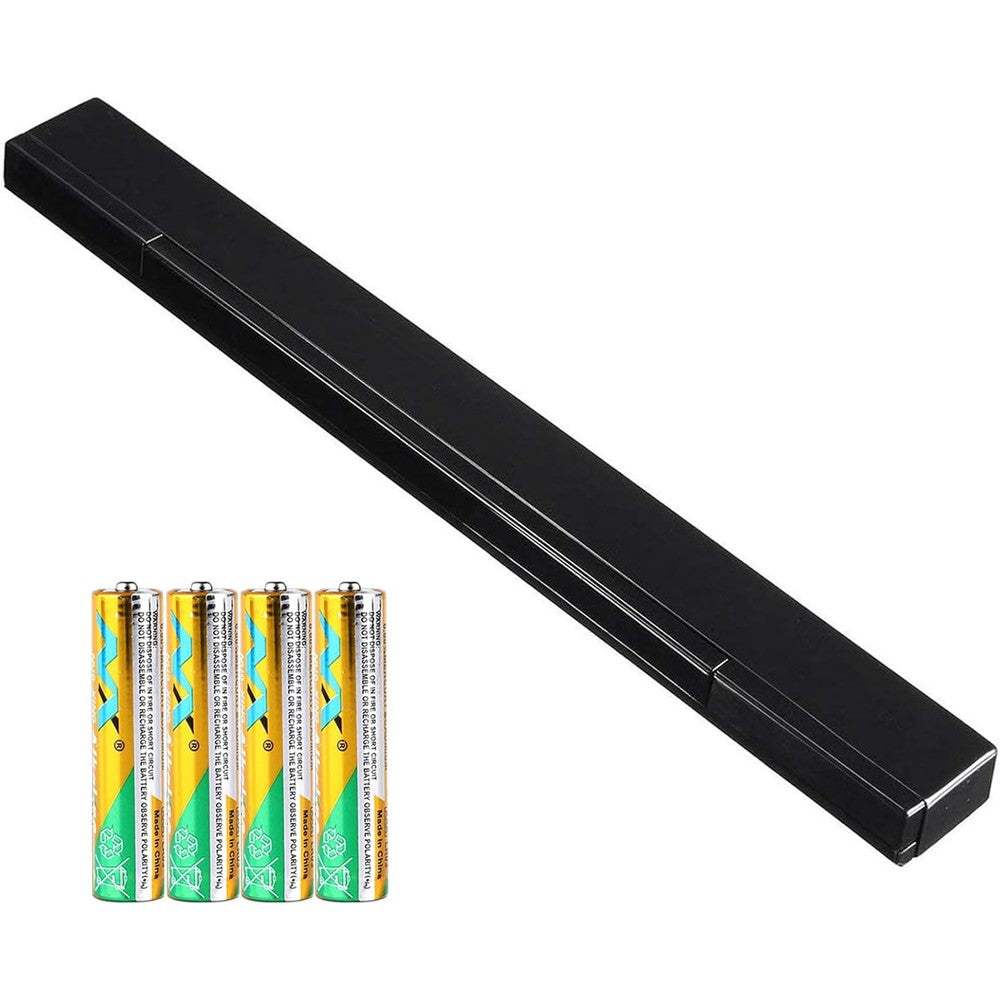 Soonory wireless infrared sensor bar front view showing the sleek black motion receiver for console gaming.