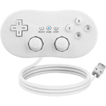 OSTENT white wired classic controller front view layout showcasing dual analog sticks and d-pad configuration