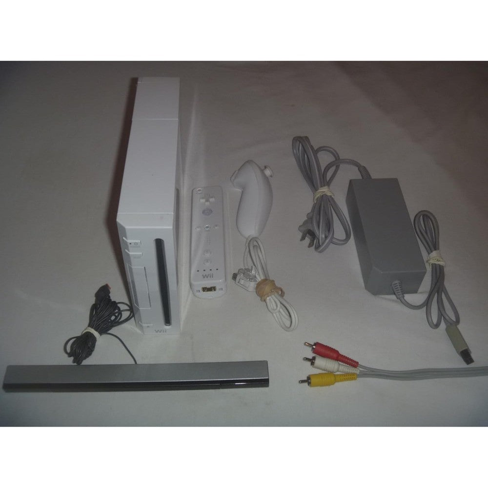 Amazon Renewed Nintendo Wii home video game console white front view with motion controller