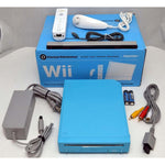 Nintendo Wii limited edition blue video game console front view authentic imported system