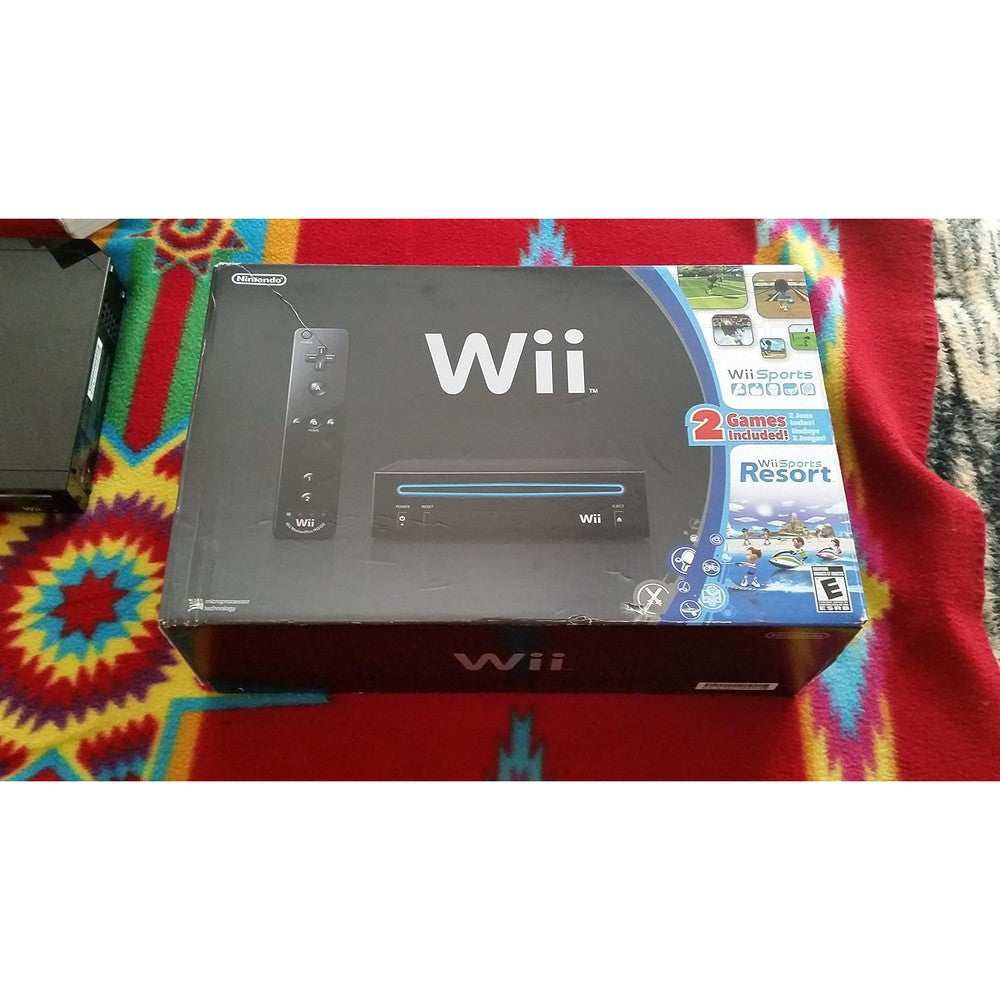 Nintendo Wii gaming console black front view bundle package