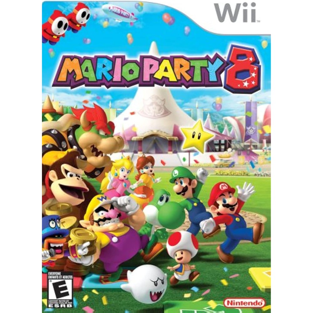 Nintendo Mario Party 8 Wii video game front view authentic imported edition