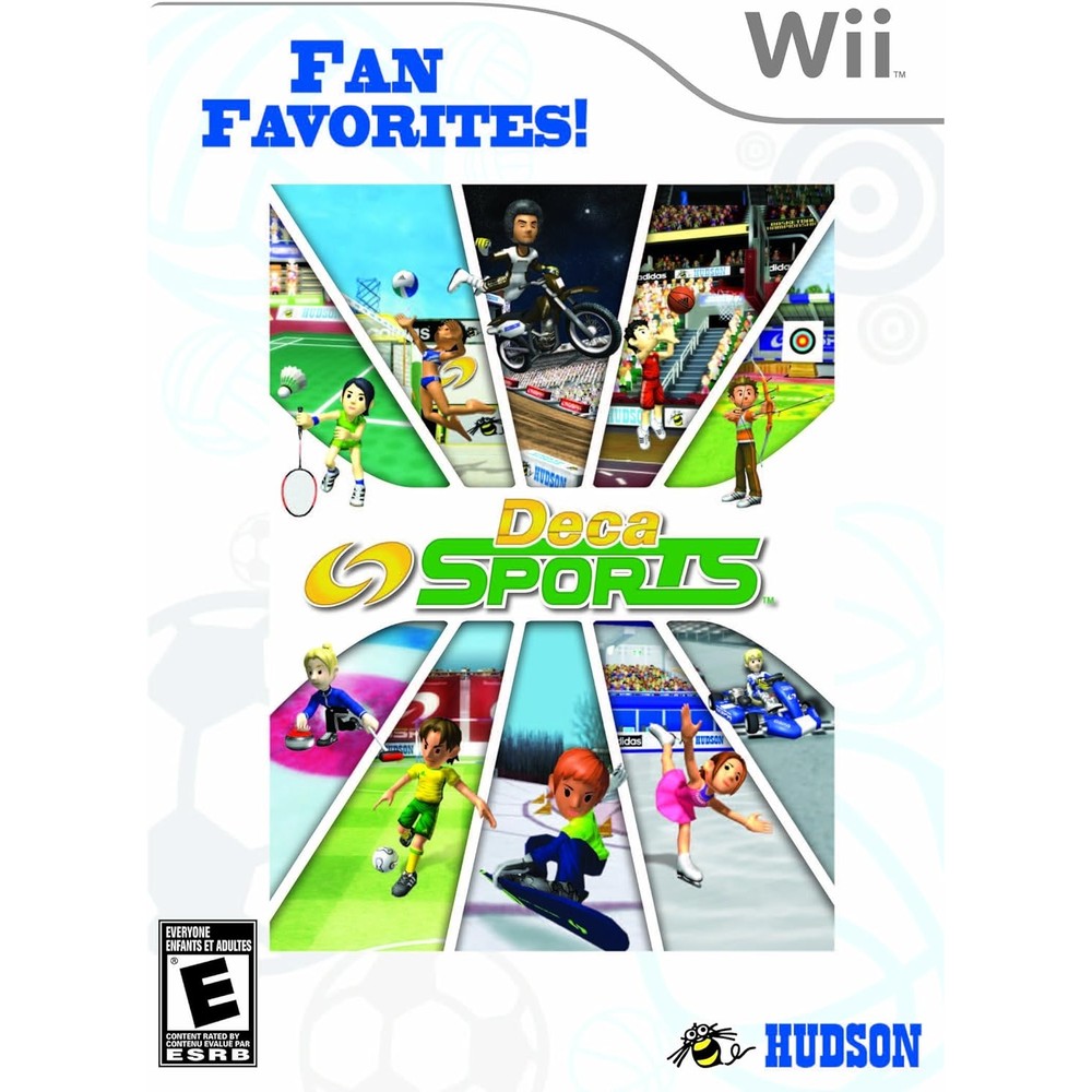 Konami Deca Sports Nintendo Wii game front cover showing sports compilation icons.