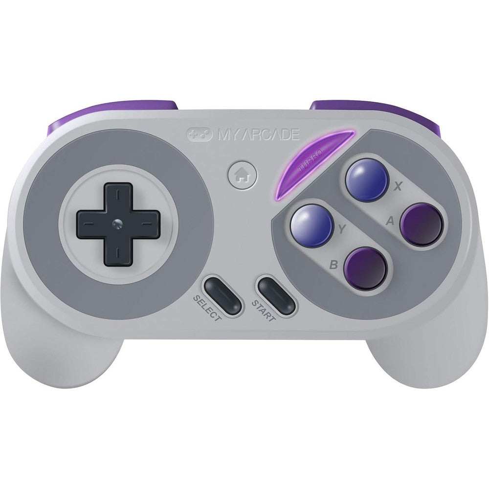 My Arcade Super Gamepad wireless retro controller front view with classic Super NES colors