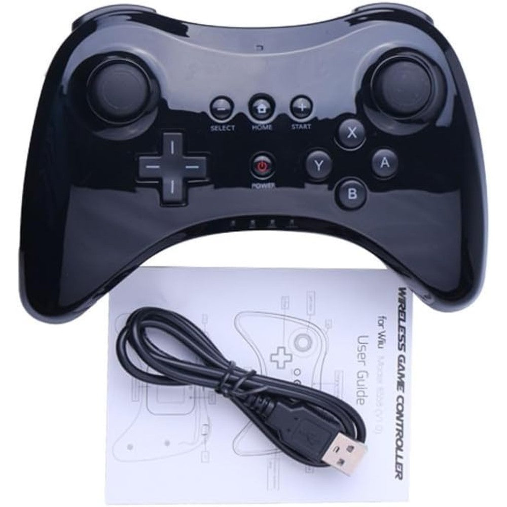 Linsuntop wireless pro controller for Wii U front view black gaming gamepad