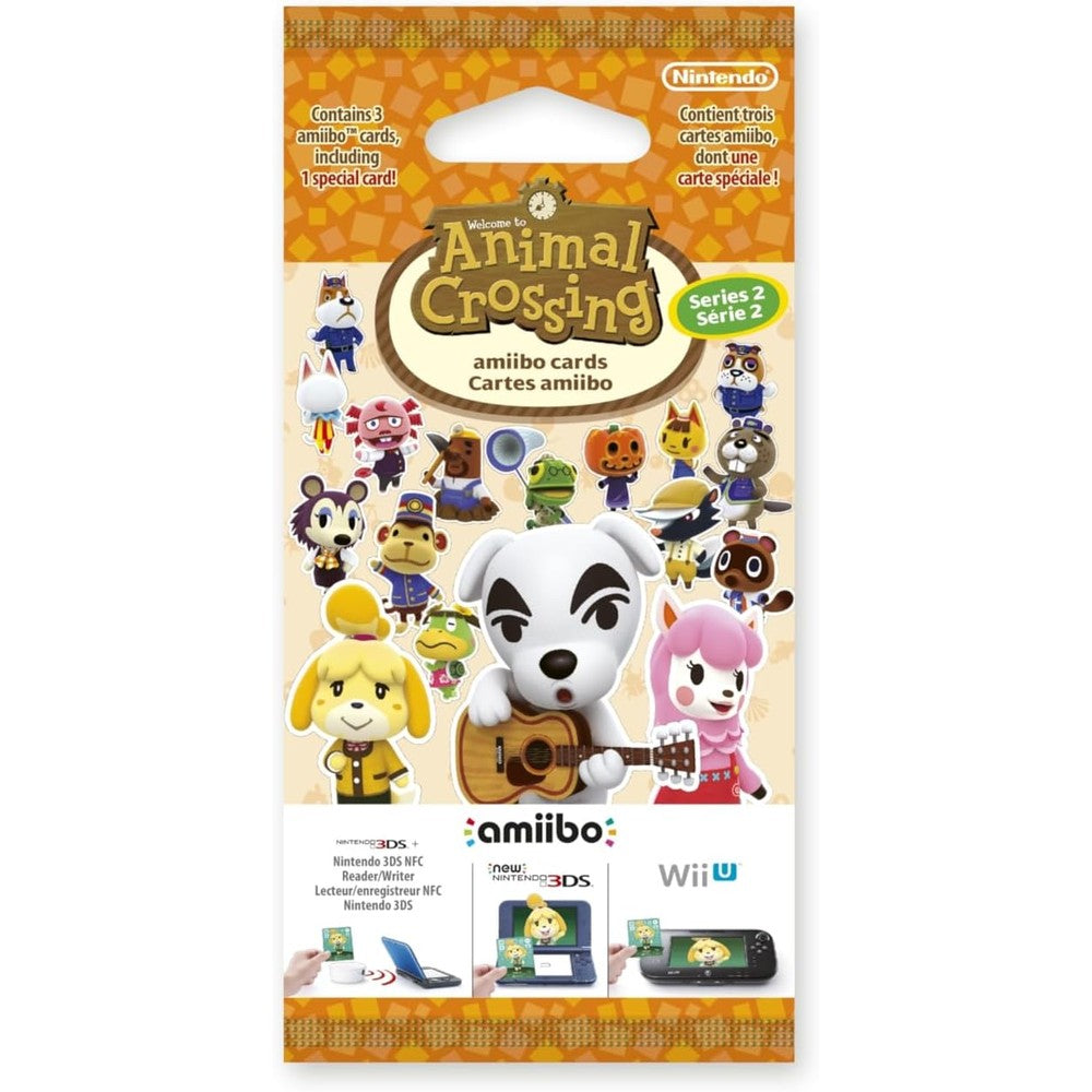 Nintendo Animal Crossing Series 2 Amiibo Cards Pack front view authentic imported collectible trading cards for Nintendo 3DS games