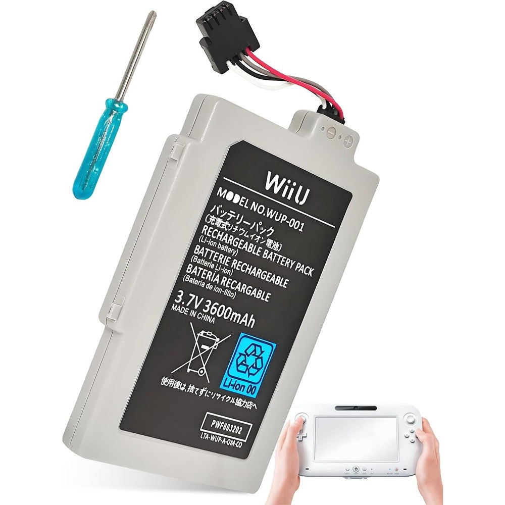 LCLEBM Wii U Gamepad battery replacement front view showing high capacity text