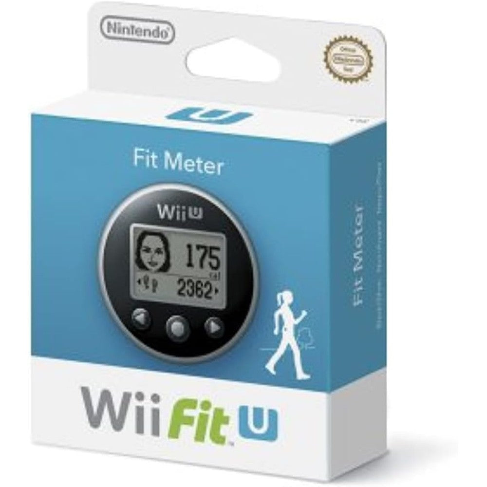 Nintendo Wii U Fit Meter portable activity tracker front view displaying steps and calorie burn data
