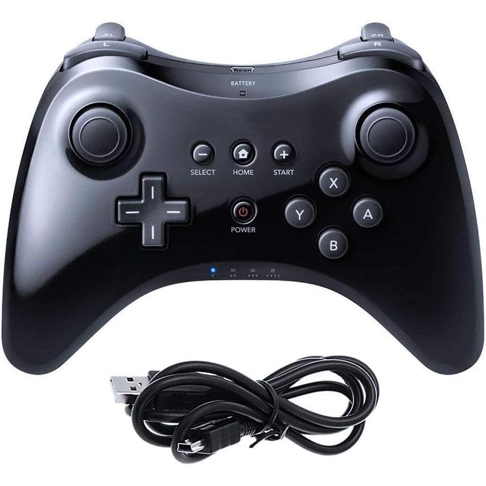 CuleedTec Black Classic Wireless Pro Controller front view showcasing dual analog sticks and ergonomic layout.