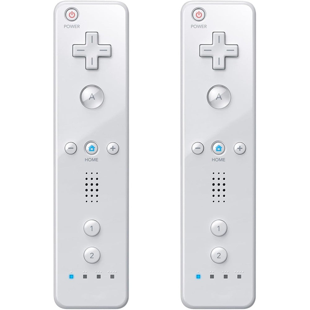 New World Moogole Wii remote controller front view showing button layout and sleek white design.