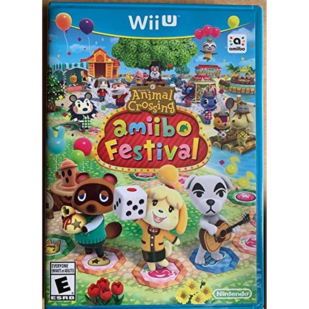 Nintendo Animal Crossing Amiibo Festival game disc for Wii U front view