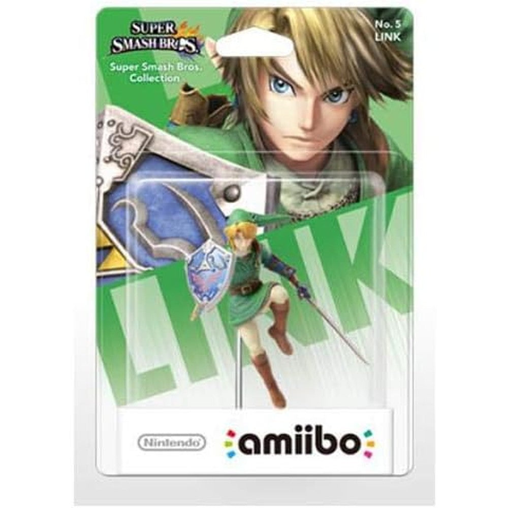 Nintendo Super Smash Bros Series Link Amiibo figure front view interactive gaming accessory.