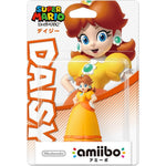 Nintendo amiibo Daisy Super Mario Series interactive figure front view showcasing vibrant orange dress and red base.