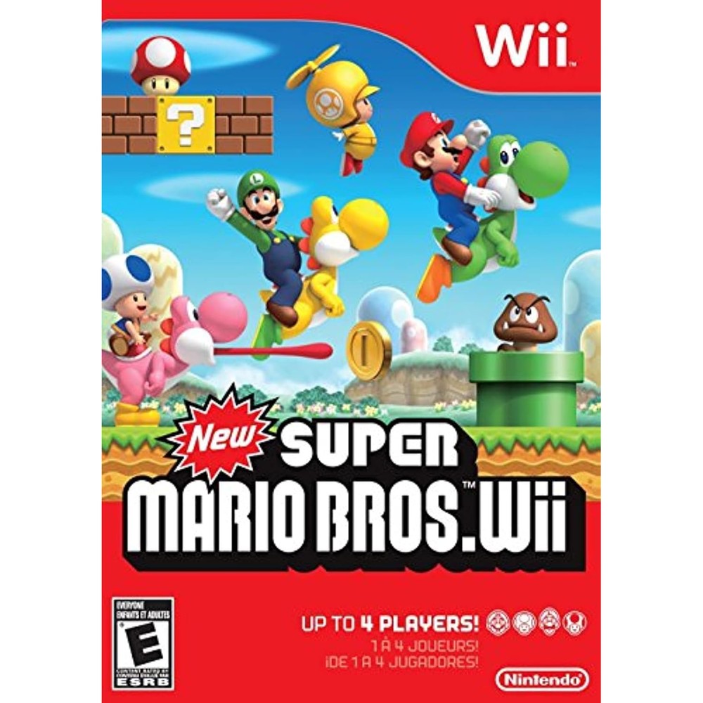 Nintendo New Super Mario Bros Wii World Edition front view case cover art featuring Mario and Luigi.